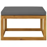 vidaXL Hocker mit Dunkelgrauem Kissen Massivholz Akazie