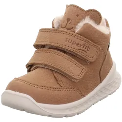 Lauflernschuh SUPERFIT "BREEZE WMS: mittel", Kinder, Gr. 28, braun (hellbraun), Nubukleder, unifarben, Schuhe, Barfußschuh mit zwei Klettverschlüssen, Größenschablone zum Download