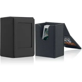 Huybaa Fotobox Aufbewahrungsbox für 3 Zoll Fotos, Polaroid Album Kompatibel mit Fujifilm Instax Mini Film (54 x 86 mm) - Schwarz, Leder