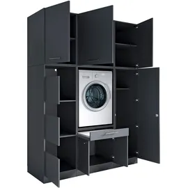 laundreezy Mehrzweckschrank-Set 168 x 238 x 68 cm Grau