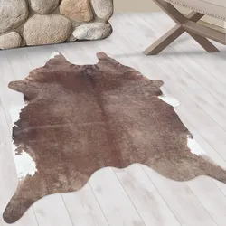 Teppich AYYILDIZ TEPPICHE "ETOSHA 4112", braun, B:150cm H:6mm L:200cm, Polyester, Teppiche, Pflegeleicht / Moderner Fell Look