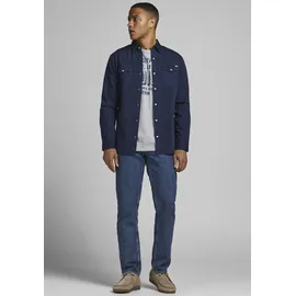 JACK & JONES Sheridan Langarmhemd Dark Navy / Slim Fit L