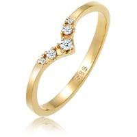 Elli DIAMONDS Verlobungsring V-Form Diamant 0.07 ct 585 Gelbgold Ringe Damen