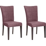 Home Affaire 4-Fußstuhl Aspen (Set), 2 St., Softstruktur, Beine aus massiver Buche, wengefarben lackiert, rot