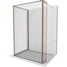 Mexen Kioto Walk-in Duschwand 110 x 110 x 40 cm, schwarzes Muster, roségold - 800-110-110-221-60-70- - Mexen