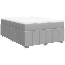 vidaXL Boxspringbett mit Matratze Hellgrau 140x200 cm Stoff