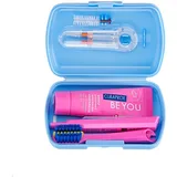 Curaprox Ortho Reiseset – Zahnspangen & Mundpflege unterwegs | Ultraweiche Bürste + Whitening-Zahnpasta | Kompaktes blaues Set für kieferorthopädische Hygiene | Hergestellt in der Schweiz