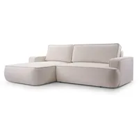 Luxkor24 Ecksofa, Beige, Kunststoff, 4-Sitzer, L-Form, Ottomane links,L-Form, 260x168 cm, Wohnzimmer, Sofas & Couches, Wohnlandschaften, Ecksofas