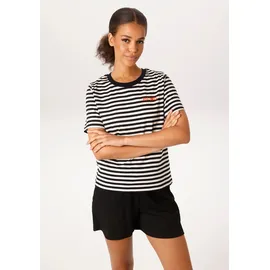 Aniston CASUAL T-Shirt Schwarz/Orange/Gelb 40