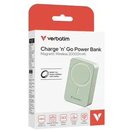 Verbatim Charge 'n' Go Essentials 20000 mAh USB PD 3.0, QC 3.0, Adaptive Fast Charge USB-C® Grün