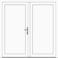 Kunststoff Nebeneingangstür zweiflügelig "DIANA-Q" 71 mm Weiß RAL 9016 beidseitig innen öffnend DIN rechts