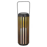 Dehner Solar-Laterne Tilda, Gartenleuchte mit warmweißem Licht, Ø 11 cm, Höhe 30 cm, IP44, Metall / Kunststoff, schwarz - Schwarz