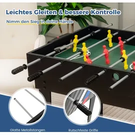 Costway 4 in 1 Tischkicker, Multifunktionstisch mit Tischfußball,Billard,Tischtennis&Airhockey, Kombi-Spieltisch-Set für Kinder&Erwachsene 125x97... - Schwarz