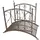 deluke Gartenbrücke DOHA mit Geländer Antik-Optik Stahl Braun-Schwarz 94,5x81,5x120,5cm Metallbrücke Garten Teichbrücke