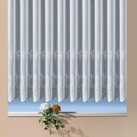 WECKBRODT Gardine WECKBRODT "Potsdam" Gr. 15, weiß, B:900cm H:160cm, Voile, Polyester, Gardinen, Gardine, echte Stickerei, Voile, halbtransparent, Bordüre, Kante, Store