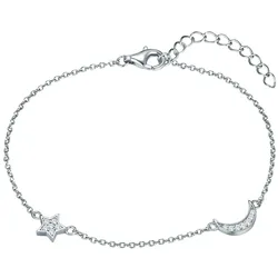 Rafaela Donata Armband Mond, Stern Sterling Silber Zirkonia in Gelbgold Armbänder & Armreife   Damen 