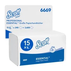 Scott Scott® Papierhandtücher ESSENTIAL Large 1-lagig weiß L318xB200ca.mm f.9000 469 674