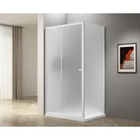 Aqualine Komplettdusche UGGA Rechteckige Duschkabine 1000x800mm, Brick Glas, Weiß, BxT: 100x80 cm, Aqualine-AWS100-01-SET weiß