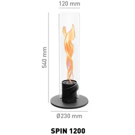höfats Tischfeuer SPIN 1200 Ø 40 cm Schwarz