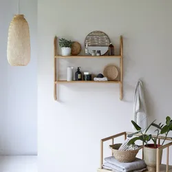 Wandregal aus lackiertem Rattan für das Badezimmer im Vintage Stil Marius