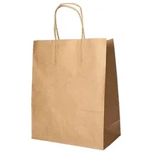 Papstar Tragetaschen, Papier 27 x 32 x 17 cm braun mit gedrehtem Tragegriff