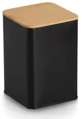 Zeller Eisen Vorratsdose, mit Bambusdeckel, braun 19419 , Maße: 9,5 x 9,5 x 14 cm, 1600 ml
