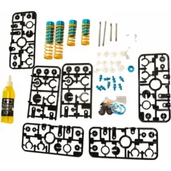 TAMIYA 300053701 DF-02 Alu Öldruckdämpfer Set (4) blau eloxiert