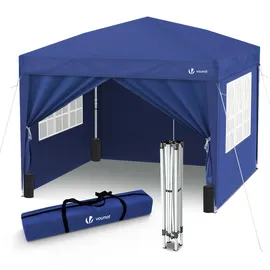 VOUNOT Faltpavillon 3 x 3 m inkl. Seitenteilen blau