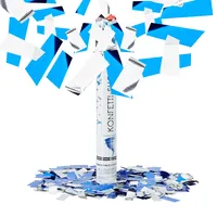 Relaxdays Party Popper 40 cm 100 St. Blau/Silber