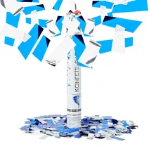 Relaxdays Party Popper 40 cm 100 St. Blau/Silber