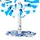 Relaxdays Party Popper 40 cm 100 St. Blau/Silber