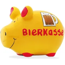 KCG Spardose Bierkasse 12,5 x 9 cm Keramik Gelb
