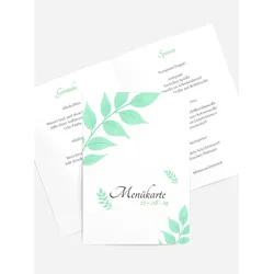 Menükarten Hochzeit selbst gestalten mit Spruch und Fotos im Onlinedesigner bei Meine-Kartenmanufaktur.de
