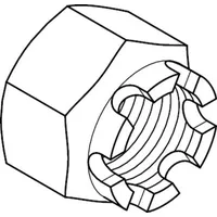 Industrial Quality Supplies DIN 935-1 Kronenmutter, hohe Form, 6
