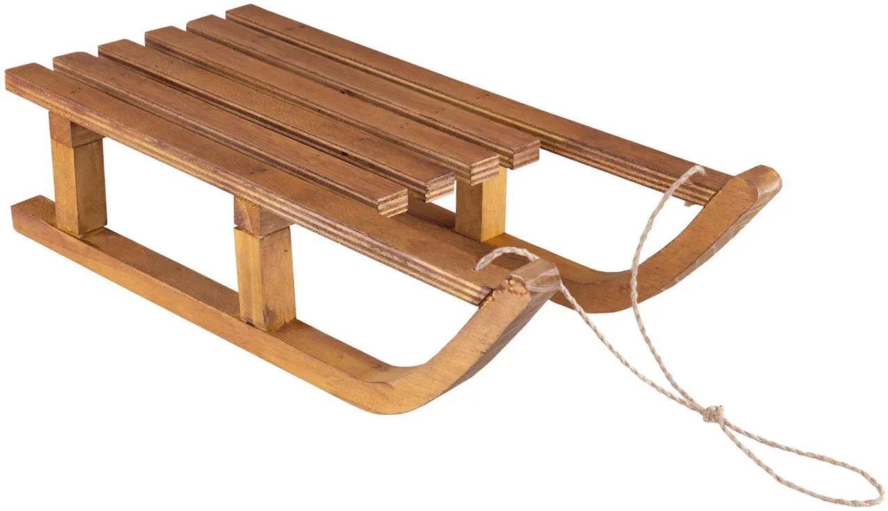 Schlitten aus Holz, Deko zum Hängen braun 38cm
