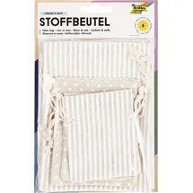 Folia Stoffsäckchen mit Motiv Streifen und Punkte 8,0/10,0/13,0 x 10,0/130,/18,0 cm, 1 Pack