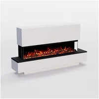 GLOW FIRE Elektrokamin Cobalt, Standkamin mit 3D Feuer und Heizung (Thermostat, Elektrischer Kamin mit APP Steuerung, Heizleistung (900- 1800 W) weiß 42 cm