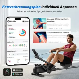 Merach Magnetisches Rudergerät im Hai-Design – 16 Stufen, lcd & Bluetooth, extra leises Bremssystem, klappbar