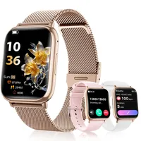 SLOKSFil Smartwatch Damen mit Telefonfunktion, 3 Armbänder 1.83" HD Fitness Tracker mit 24H Pulsmesser SpO2 Schlafmonitor 120+ Sportmodi IP68 Schrittzähler Smart Watch für iOS Android Roségold