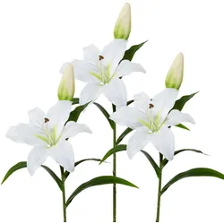 Kunstblume CREATIV GREEN, weiß, H:50cm, Kunststoff, Kunstpflanzen, 3er-Set