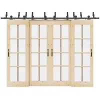 VidaXL Schiebetürbeschlag-Set 305 cm Stahl Schwarz
