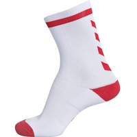 hummel Elite Indoor Sock Low Socken, Weiß/True Rot, 46 EU