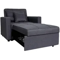 MCW Schlafsessel MCW-L90 Textil 101 x 90 x 197 cm Grau mit Kissen