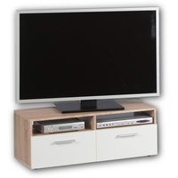 Stella Trading TV-Lowboard in Eiche Sonoma Optik - weiß - Maße cm B: 95 H: 35 T: 36