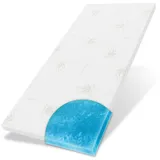 eloneo Gel Topper 90x200cm, Matratzentopper aus 5 cm hohem Gel-Memory- Schaum, atmungsaktiver 3D-Netz Bezug, Bequeme Matratzenauflage für Bett und Boxspringbett inkl. Eckschlaufen
