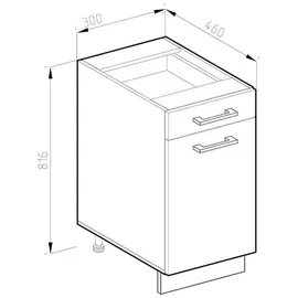 Vicco Apothekerschrank R-Line, 30 cm , AP Eiche Rot/Anthrazit - Rot,