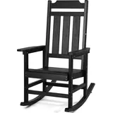 Vevor Schaukelstuhl für die Veranda, HIPS-Schaukelstuhl für den Außenbereich, Schaukelstuhl für die Terrasse mit hoher Rückenlehne und glatten Armlehnen, trägt bis 181,6 kg,