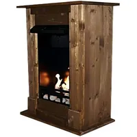 Kaminbau Mierzwa Echtfeuer-Dekokamin Madrid (Deluxe, Brenngel & Bio-Ethanol Kamin inkl. regulierbarem Brenner & Zubehör), Farbwahl, Gelkamin, Ethanolkamin, Kaminofen, Bodenkamin braun