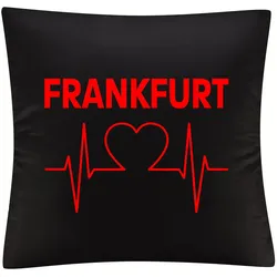 multifanshop Kissenbezug - Frankfurt - Herzschlag - Druck rot - Kissen