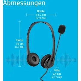 HP USB-A Stereo Kabelgebundenes Headset